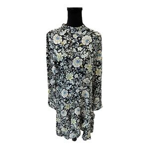 Loft Floral Midi Dress High Neck Long Sleeve Size 10 NWT